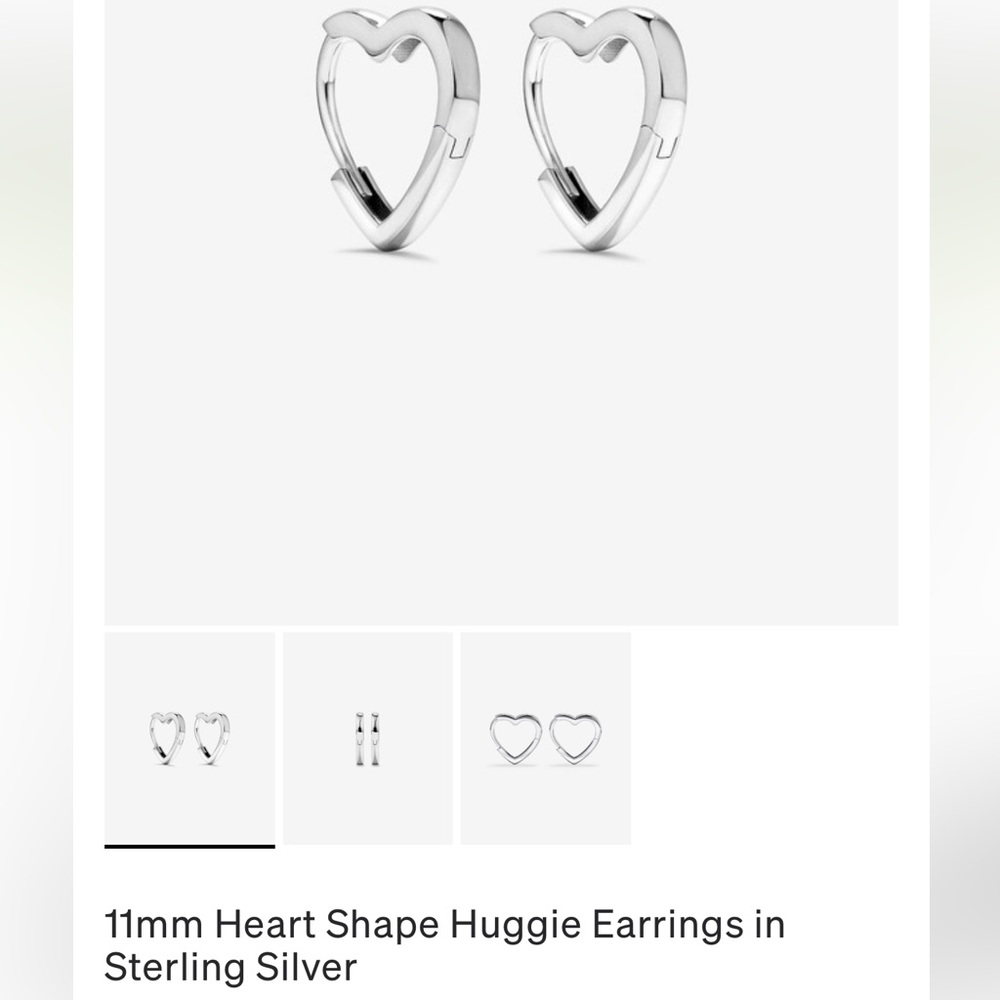 Heart Shape Huggie Earrings in Silver